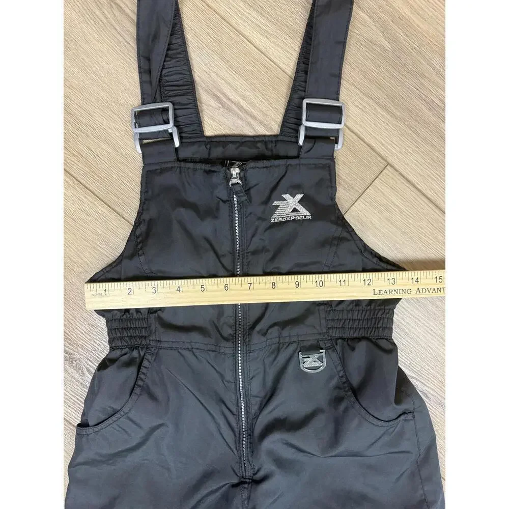 ZeroXposur Snow Bib Pants Kids 7/8 Black Ski Salopettes Adjustable Straps